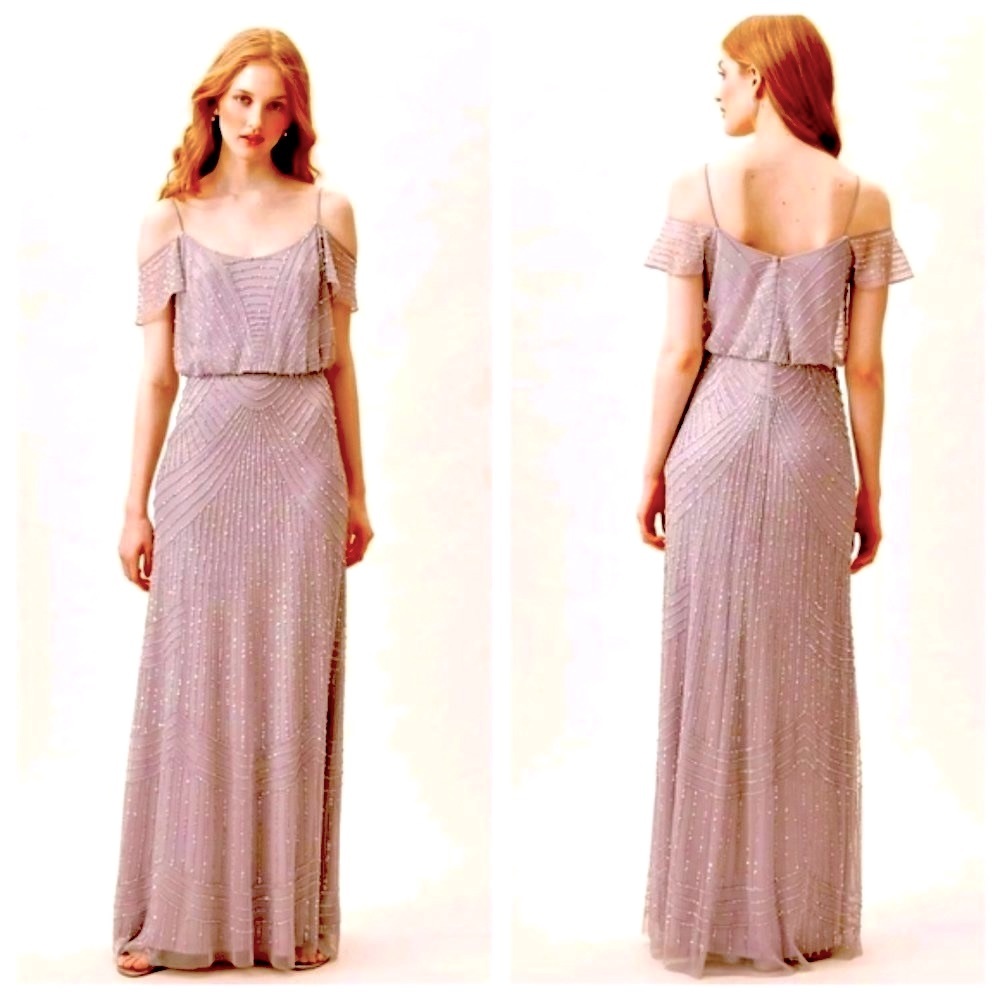 NWT Anthropologie BHLDN Troye Beaded Dress - Lilac